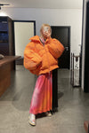 CHENPENG Orange Pleated Puffer Jacket CP20AWJ015